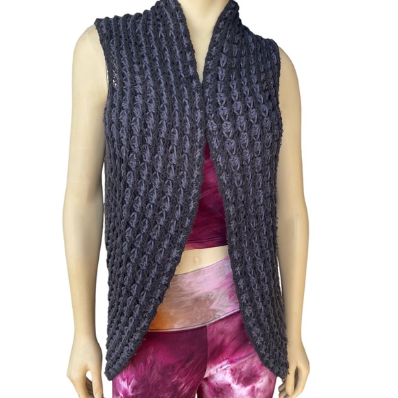 Anthropologie Sleeping on Snow Dark Chunky Knit Wool Cardigan Sweater - Picture 3 of 8